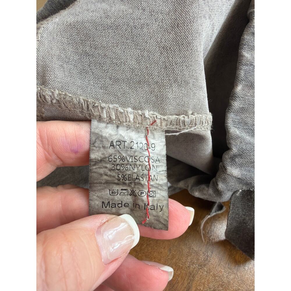 Tees by Tina Stephens Distressed dark grey Side Stripe Trousers Italy One Size - Picture 6 of 6